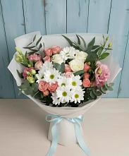 Букет цветов из:  Розы, Лизиантусы и Хризантемы #REPLACE_PRED# Глубоком