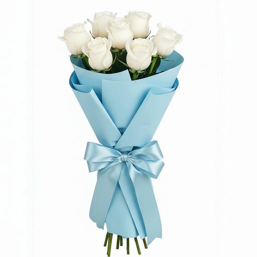Букет 7 белых роз Проуд в Глубоком