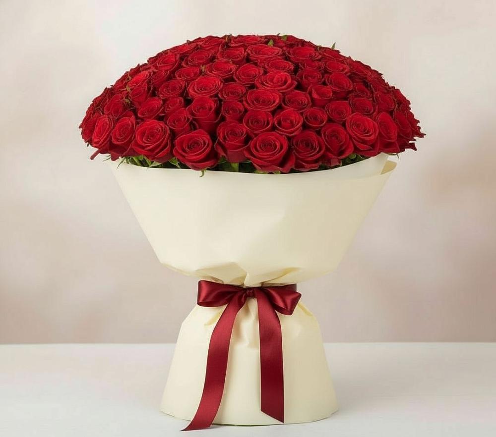 Букет 101 Красная роза Милано в Глубоком