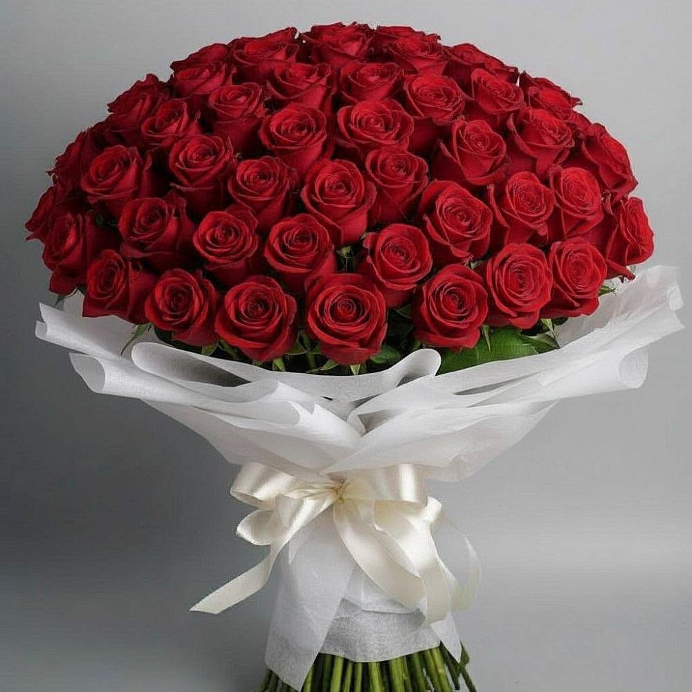 Букет 101 Красная роза Блэк Мэджик в Глубоком