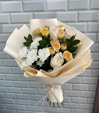 Букет цветов из:  Розы и Хризантемы в Глубоком