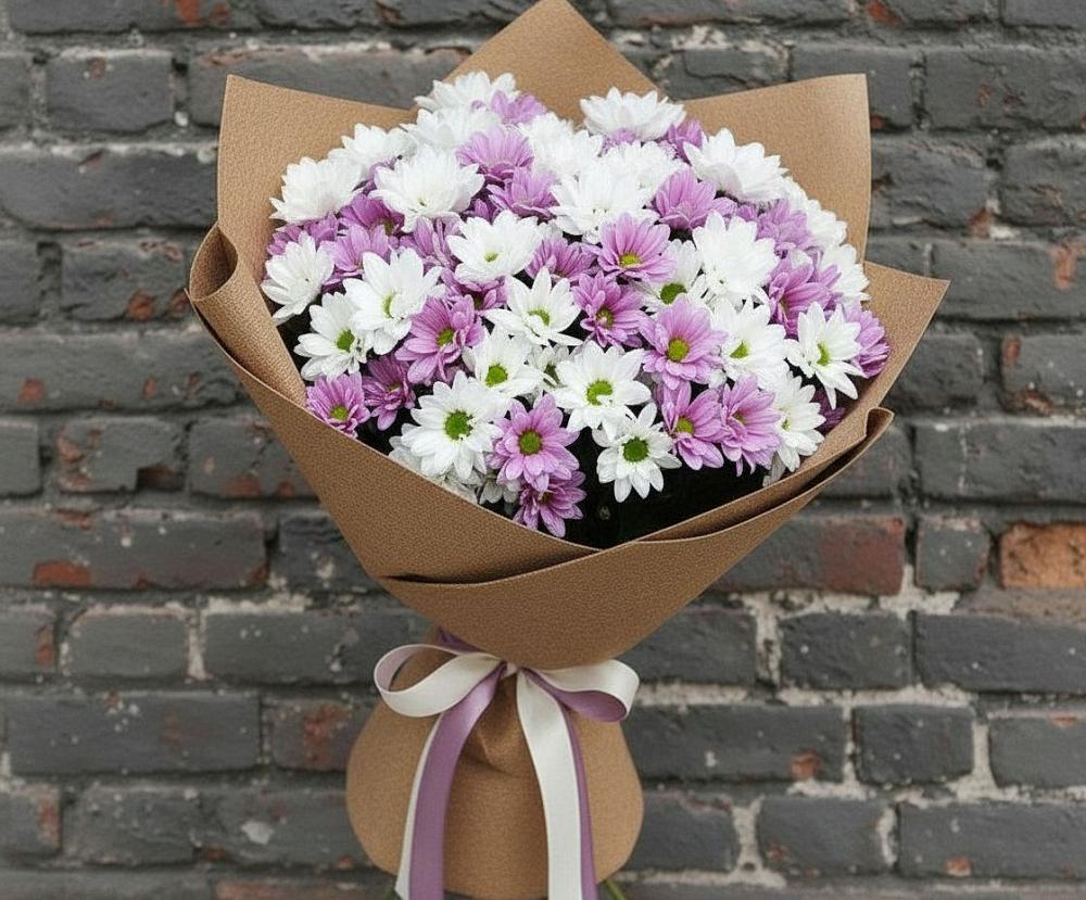 Букет цветов из: Хризантемы в Глубоком