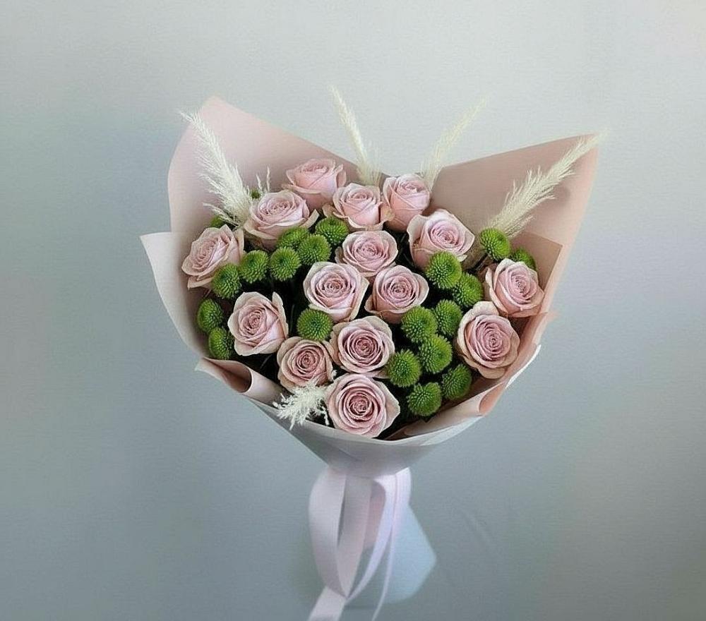 Букет цветов из: Розы и Хризантемы в Глубоком