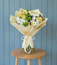 Букет цветов из:  Хризантемы и Розы в Глубоком