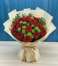 Букет цветов из:  Розы и Хризантемы в Глубоком