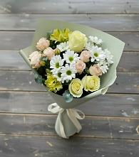 Букет цветов из:  Альстромерии, Розы и Хризантемы #REPLACE_PRED# Глубоком