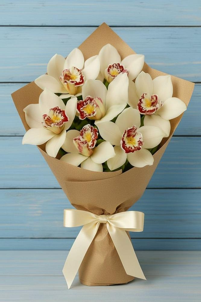 Букет цветов из: Орхидеи и Розы в Глубоком